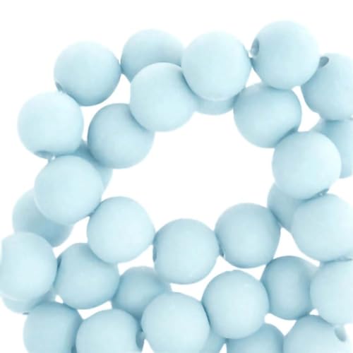 Sadingo Acrylperlen Eisblau Matt | 6 mm - 600 Stück, Perlen zum auffädeln, Matte Kunststoffperlen für Armbänder, hochwertiges Perlen-Set, DIY-Armbänder, DIY-Schmuck, Armband selber Machen von Sadingo