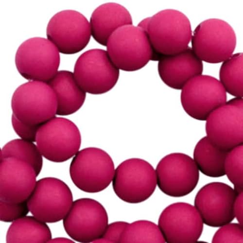 Sadingo Acrylperlen Magenta Matt | 8 mm - 400 Stück, Perlen zum auffädeln, Matte Kunststoffperlen für Armbänder, hochwertiges Perlen-Set, DIY-Armbänder, DIY-Schmuck, Armband selber Machen von Sadingo