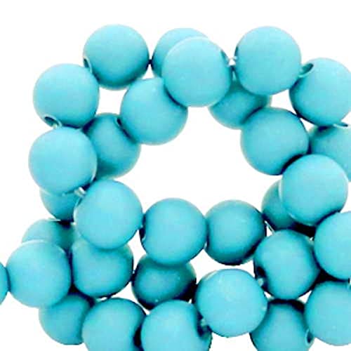 Sadingo Acrylperlen Matt Aqua Blau | 6 mm - 600 Stück, Matte Kunststoffperlen, Perlen zum Auffädeln, Acryl-Perlen für DIY-Schmuck, Bastelperlen aus Kunststoff zum Kleben, Armbänder selber Machen von Sadingo