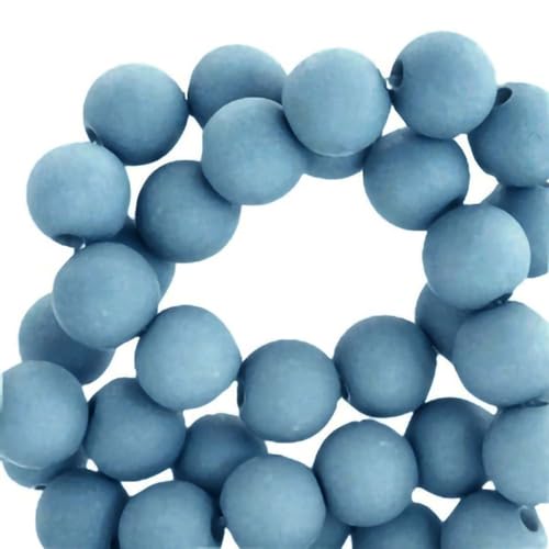 Sadingo Acrylperlen Matt Gletscher Blau | 6 mm - 600 Stück, Matte Kunststoffperlen, Perlen zum Auffädeln, Perlen für DIY-Schmuck, Bastelperlen aus Kunststoff zum Kleben, Armbänder selber Machen von Sadingo