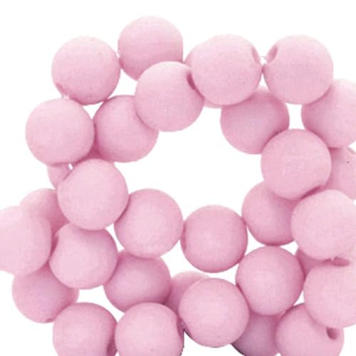 Sadingo Acrylperlen Matt Lila Rosa | 6 mm - 600 Stück, Matte Kunststoffperlen, Perlen zum Auffädeln, Acryl-Perlen für Schmuck, Bastelperlen aus Kunststoff zum Kleben, Armbänder selber Machen von Sadingo