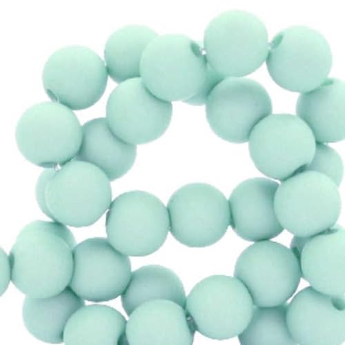 Sadingo Acrylperlen Matt Türkis Blau | 6 mm - 600 Stück, Matte Kunststoffperlen mit Loch, Perlen zum Auffädeln, Acryl-Perlen für DIY-Schmuck, Bastelperlen aus Kunststoff, Armbänder selber Machen von Sadingo