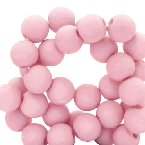 Sadingo Acrylperlen Sorbet Pink Matt | 8 mm - 400 Stück, Perlen zum auffädeln, Matte Kunststoffperlen für Armbänder, hochwertiges Perlen-Set, DIY-Armbänder, DIY-Schmuck, Armband selber Machen von Sadingo