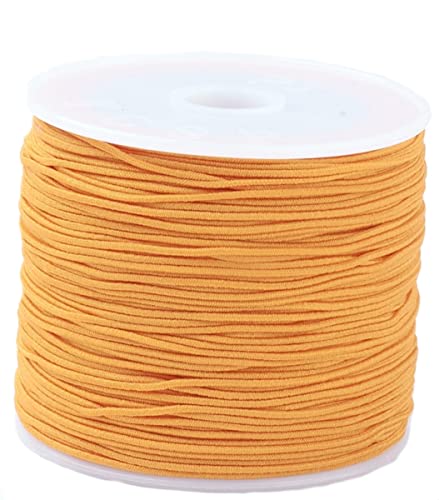 Sadingo Elastisches Band 15 Meter (1mm) gelb-Gold, Gummiband Perlenschnur, Armbänder, DIY Schmuck Armband Gummiband von Sadingo