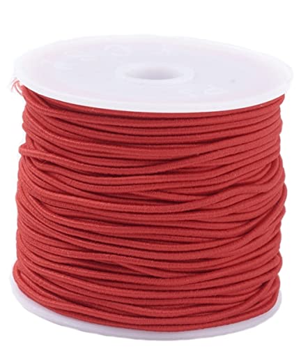 Sadingo Elastisches Band Rot 15 Meter (1mm), Gummiband Perlenschnur, Armbänder, DIY Schmuck Armband Gummiband Perlenband von Sadingo