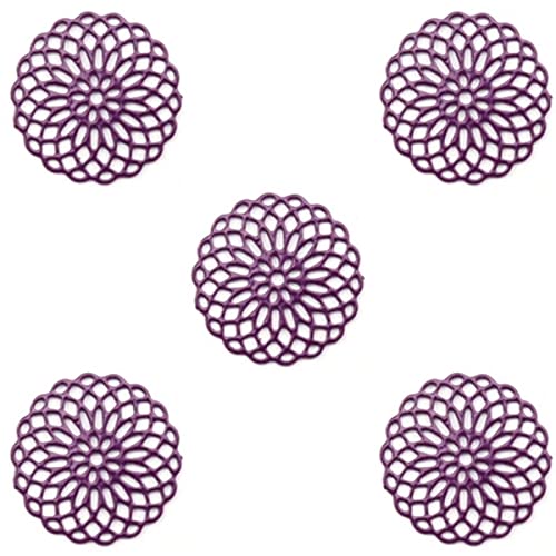 Sadingo Metall Schmuckverbinder Mandala, Anhänger Purple, dünn und leicht, 15 mm, Schmuck basteln, DIY Armband Ohrringe von Sadingo