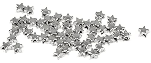 Sadingo Metallperlen Sterne | 6 x 6 mm - 50 Stück, Perlen zum Auffädeln, Spacer Beads, Sternperlen in Antiksilber, kleine Zwischenperlen, DIY Schmuck, Schmuckperlen für DIY-Schmuck, Bastelperlen von Sadingo