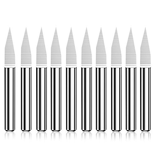 30-Grad-V-Nut-Bit, 0,1 mm Hartmetall-Leiterplatten-Gravur-Fräswerkzeug, Wolframkarbid, CNC-Fräser, 1/8-Zoll-Schaft, Holzbearbeitung von SaferCCTV