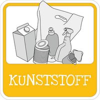 SafetyMarking® Hinweisschild "Mülltrennung Kunststoff" quadrat 10,0 x 10,0 cm von SafetyMarking®