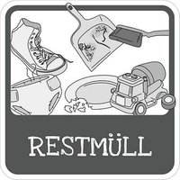 SafetyMarking® Hinweisschild "Mülltrennung Restmüll" quadrat 10,0 x 10,0 cm von SafetyMarking®