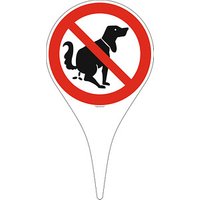 SafetyMarking® Verbotsschild "Hier kein Hundeklo" runde Form mit Spieß 18,0 x 33,5 cm von SafetyMarking®