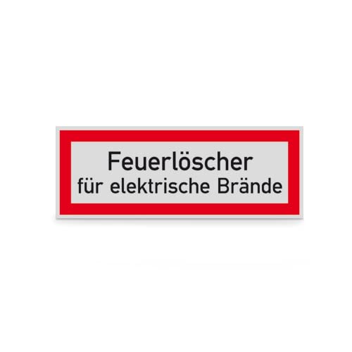 Hinweisschild „Feuerlöscher für elektrische Brände“ – PVC-Folie, selbstklebend – Maße: 21,0 x 7,4 cm – Aufkleber für die Feuerwehr – Brandschutz Sticker – SafetyMarking von SafetyMarking