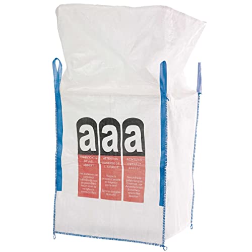 Safetytex BIG BAG für Asbest - Schüttgutbehälter 90 x 90 x 110 cm - Tragfähigkeit 1000kg - Entsorgung BigBag - Transportsack (1 Stück) von Safetytex