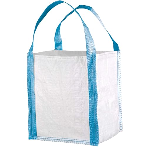 Safetytex Mini BIG-BAG weiß 40 x 40 x 45 cm - Tragfähigkeit 300kg - Entsorgung Bags für Abfälle, Baustoffe und Schüttgüter - Schüttgutbehälter - BigBag - Big Pack - Transportsack (10 Stück) von Safetytex