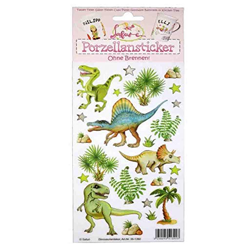 Safuri Porzellan-Sticker Dinosaurier // ohne Brennen von Safuri