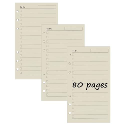 3 Packungen A6 Das Bis Nachfüllpapier, 240 Blätter 6 Löcher Nachfüllpapier Nachfüllbare Refill Paper Nachfülleinlagen für Notizbuch, Tagbuch, Skizze, Malerei von SagaSave