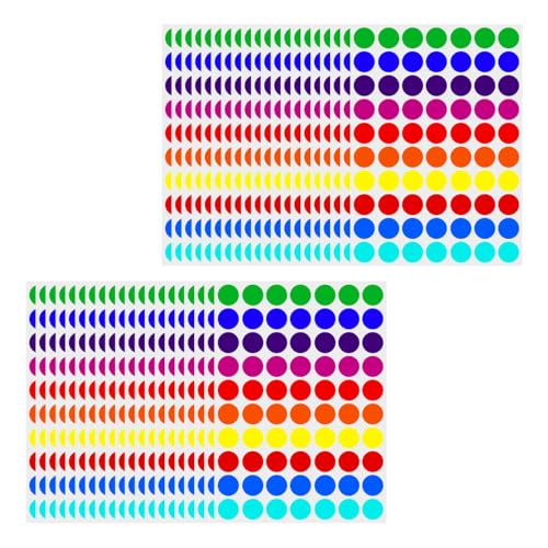 80 Blatt Farbkodierungs-Etiketten, 19 mm, runde Punkt-Aufkleber, 70 Stück pro Blatt, 10 verschiedene bunte Kreisetiketten, kleine runde Punkte-Aufkleber 80 Blatt Farbkodierungs-Etiketten, 19 mm, runde Punkt-Aufkleber, 70 Stück pro Blatt, 10 verschiedene bunte Kreisetiketten, kleine runde Punkte-Aufkleber von SagaSave