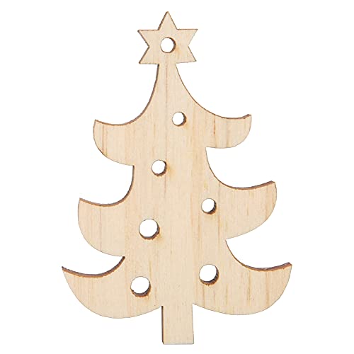 10 Stück Holz-Hängeplatten Zum Selbermachen, Handgefertigt, für Neujahr, Weihnachtsbaumdekoration, Zubehör (2) von Sahgsa