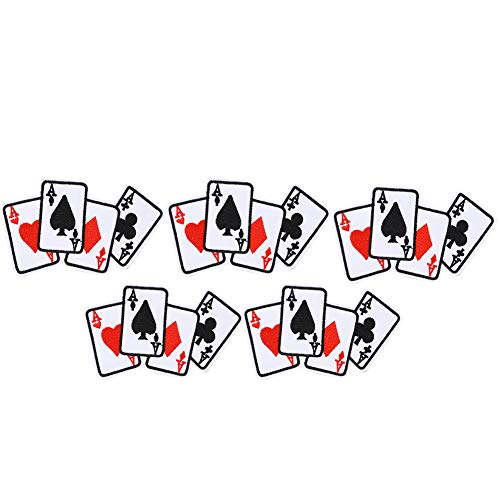 5 Stück Poker Ace Kleidung Patch Eisen – auf Spielkarte Applikation DIY T – Shirt Stoff Aufkleber von Sahgsa