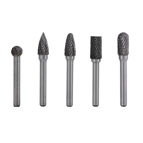 Drehfräser-Bits, 5-teilig, Wolframstahl-Schleiffräser, 6 Mm Schaft, 10 Mm Kopf, Drehfräser-Bits-Set von Sahgsa