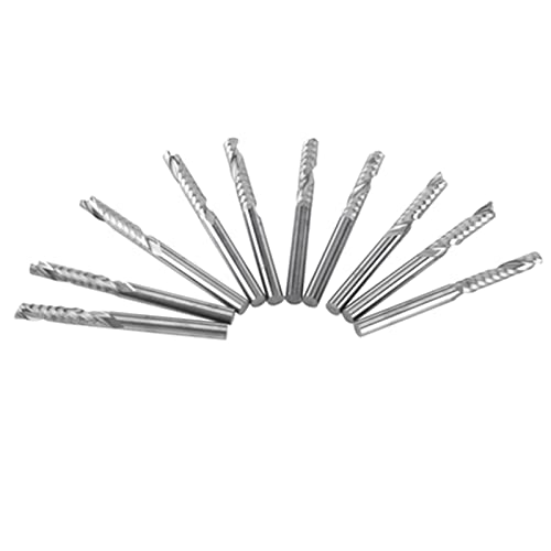 Nuten-CNC-Zubehör, 10 Stück Einzelnuten-Schaftfräser, CNC-Werkzeug-Bits, 3,175 Mm Durchmesser, 22 Mm Schnittlänge, Nut 3 Mm, Hartmetall, Einzelnut von Sahgsa