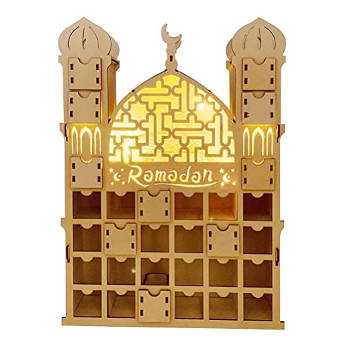 Ramadan Adventskalender 2022 DIY Eid Mubarak Dekoration Holz Countdown Adventskalender mit Schubladen 30 Tage Contdown Kalender Ramadan Dekorationen Muslim Festival von Sahgsa