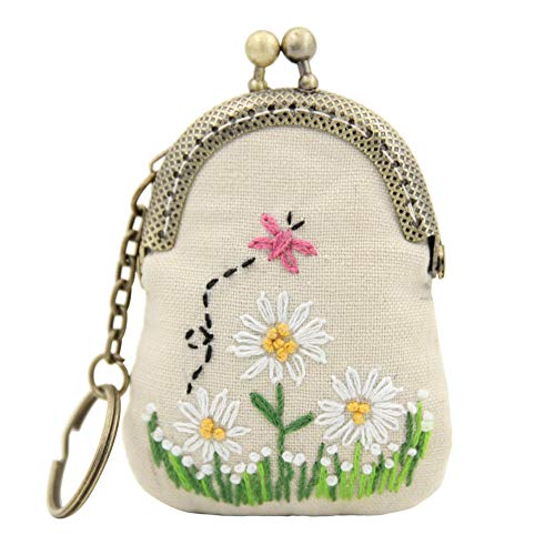 Sahgsa DIY-Blumen-Stickerei-Taschen-Set, DIY-Stofftasche, Schlüsselanhänger, Kreuzstich-Sets, Nähen, Bastelwerkzeug (Unter den Blumen (nicht fertiges Produkt) kleine) von Sahgsa