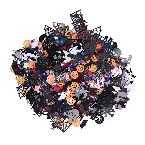 Sahgsa Halloween Party Confetti, 200g Halloween Konfetti Streudeko PVC Kürbis, Fledermaus, Spinnennetz Konfetti Tischdekoration Table Scatters Decoration Gruselparty von Sahgsa