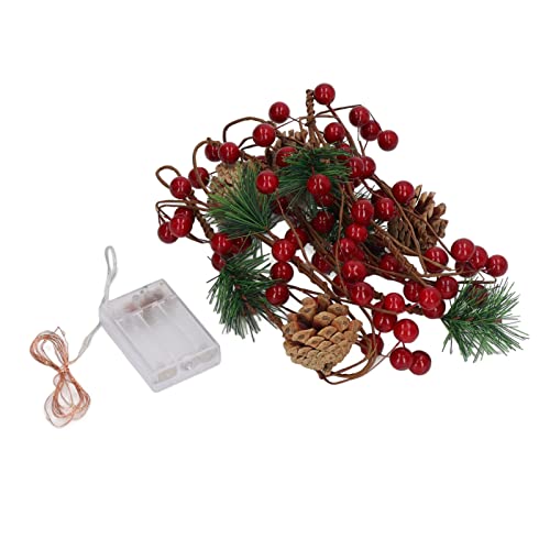 Sahgsa Weihnachts-Rattan-Lichterkette, Exquisite Batteriebetriebene LED-Kupferdraht-Lampenkette für Partys von Sahgsa