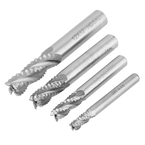 Schaftfräser-Bohrer, 4 Set, 1/2 Schruppfräser, 4 Stück, 4 Flöten, Hss-Schruppfräser, CNC-Fräser, Fräser, M6/M8/M10/M12 von Sahgsa