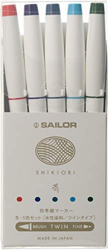 Sailor SHIKIORI Marker Fuyu, 5 Farben Set (25-5101-002), Weiß von セーラー万年筆