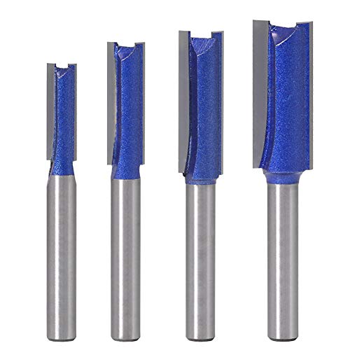 Saipor 4 Stück 6 mm Schaft Gerades Fräser Set Fräser Nutfräser Router Bits Gerades Fräser Schneidmesser Hartmetall Fräsen Werkzeug Set von Saipor