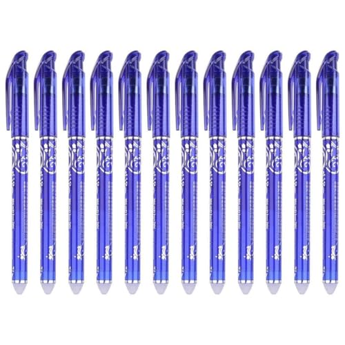 12 Stück Home Office Student Schreibwaren Stifte 0,5 mm Luxus löschbarer Gelschreiber feine Spitze Blau Kugelschreiber Gel Stifte Spray Gel Stifte Tragbare Sprühstift Stift von Saiyana