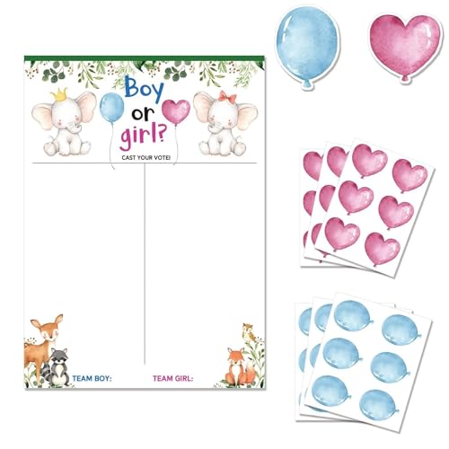 Aufkleber für Babypartys, geheimes Spiel, Poster, Aufkleber-Set, für Jungen, Mädchen, Geschenkzubehör für Säuglinge, Kleinkinder, lustiges Geschlechterspiel von Saiyana