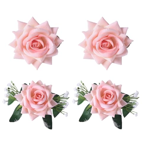 Saiyana 4 Stücke Blumen Vorhang Holdbacks Klemme Künstliche Rose Fenster Drapieren Raffhalter Clips Zubehör Für Hochzeitsdekorationen von Saiyana