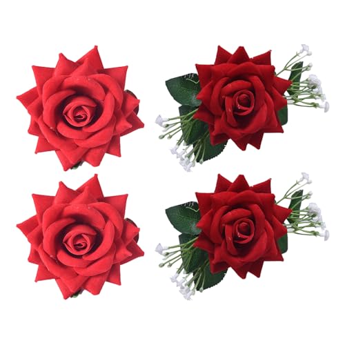 Saiyana 4 Stücke Blumen Vorhang Holdbacks Klemme Künstliche Rose Fenster Drapieren Raffhalter Clips Zubehör Für Hochzeitsdekorationen von Saiyana