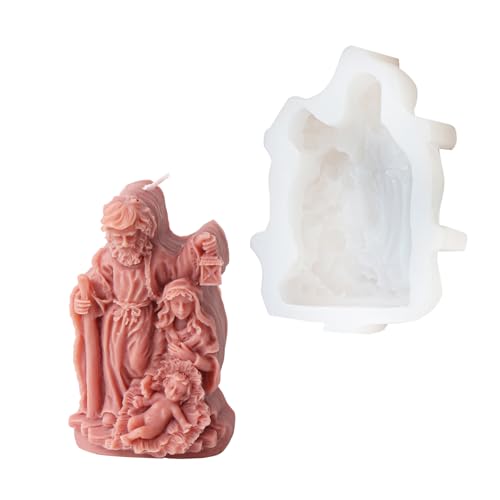 Saiyana Silikonformen,Religiöse Skulptur Silikon-Kerzenformen für Kerzenseife,Weihnachtsdekoration,Silikon-Kerzenformen für Epoxidharz(Stock Jesus) von Saiyana