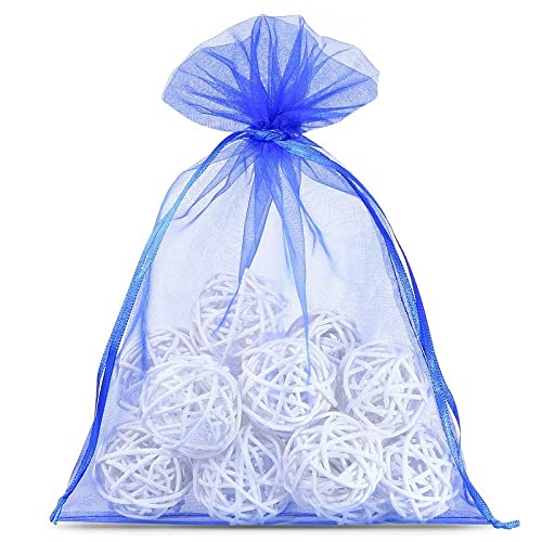 Saketos Organzasäckchen 10 Stück - Schmuckbeutel Blau - Säckchen 15 cm x 20 cm - Geschenkbeutel Durchsichtig - Ideal als Geschenksäckchen von Saketos