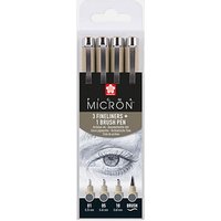 Sakura Pigma Micron Fineliner-Set farbsortiert 0,25 + 0,45 + 0,60 mm, 4 St. von Sakura