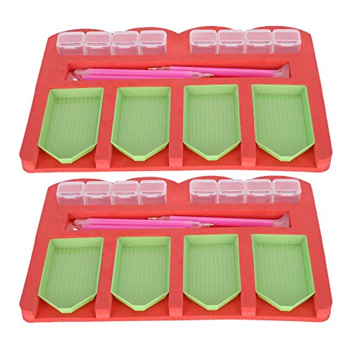 Salaty Diamond Painting Tray Organizer, Multi-Batch Hochwertiges 2er-Set 9,8 x 7,1 x 0,6 Zoll Diamond Painting Tool Kit, langlebige Hand Make Craft Adults für Kinder von Salaty