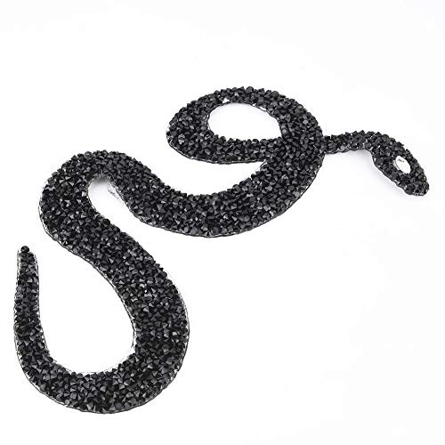 Glitzerndes, Schlangenförmiges Strassband mit Netzwickel für DIY-Kleidungsaccessoires-Applikationen in Silber – Hochwertiges Strassband für Hochzeitskleidbesatz und Elegant (BLACK) von Saluaqui