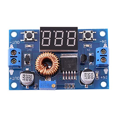 Hocheffizientes DC-DC-Abwärtswandler-Spannungsreglermodul 5 A mit Einstellbarem Ausgang von 4,0 V–38 V Bis 1,25 V–36 V, Inklusive Voltmeter und Überhitzungsschutz von Saluaqui