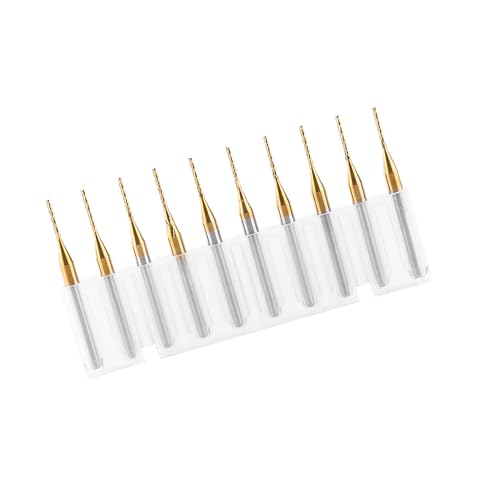 Präzisions -Titan -beschichtete Wolfram Carbid Endmühle Gravurbits 10pcs Set für Fräsenschneideraufgaben, 3,175 Mm Durchmesser X 1 Mm Schneidekante, Geeignet für die PCB Gravur Ein Präzisions -Titan -beschichtete Wolfram Carbid Endmühle Gravurbits 10pcs Set für Fräsenschneideraufgaben, 3,175 Mm Durchmesser X 1 Mm Schneidekante, Geeignet für die PCB Gravur Ein von Saluaqui