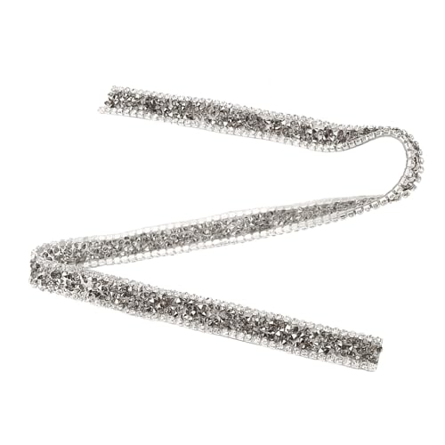 Saluaqui Glitzerndes Diamant-Mesh-Wickelband, Strassband, 15 Mm X 1 Yard, Grau, für Hochzeits- und Eventdekorationen, Kristall-Mesh-Rollen (Mineralgrau) von Saluaqui