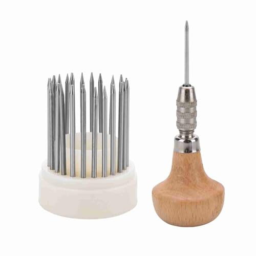 Saluaqui Premium-Schmuckperlen-Werkzeug-Set, 23-teilig, Graver Beader Zum Fassen von Diamantsteinen, Robustes Metall mit Holzgriff, Praktischer Organizer-Koffer von Saluaqui