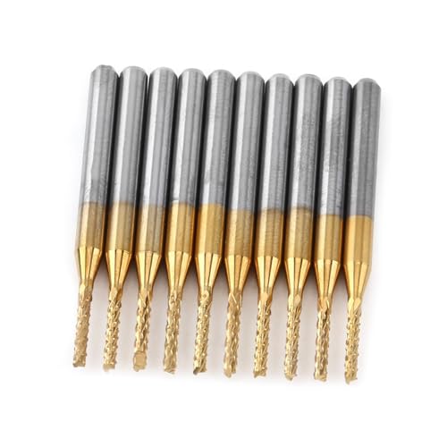 Verbesserte Leistung Endmühle Set 10pcs 1,5 Mm Schneiderkörper CNC-PCB-Gravurbits mit Wolframbeschichtung 1/8 "Schaft für Mehrzweckmahlen Verbesserte Leistung Endmühle Set 10pcs 1,5 Mm Schneiderkörper CNC-PCB-Gravurbits mit Wolframbeschichtung 1/8 "Schaft für Mehrzweckmahlen von Saluaqui
