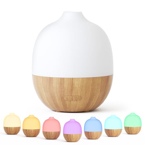 SALUBRITO 300ml Aroma Diffuser, Ultraschall Aromatherapie Diffusor für Ätherische Öle, Weiß Diffuser für Duftöl, Diffuser Luftbefeuchter für Zuhause Büro Yoga von Salubrito