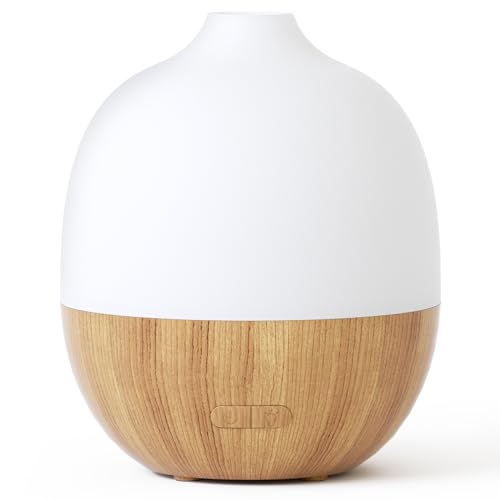 SALUBRITO 300ml Aroma Diffuser, Ultraschall Aromatherapie Diffusor für Ätherische Öle, Weiß Diffuser für Duftöl, Diffuser Luftbefeuchter für Zuhause Büro Yoga von Salubrito