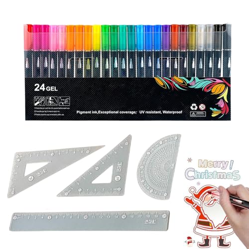 Salyeeluly Schimmernde Marker, Konturenstifte, doppelt linierte Glitzerstifte zum Zeichnen, Schnörkeln, schimmernd, Zeichenstifte inklusive Lineal für Scrapbooking, Ostereier von Salyeeluly