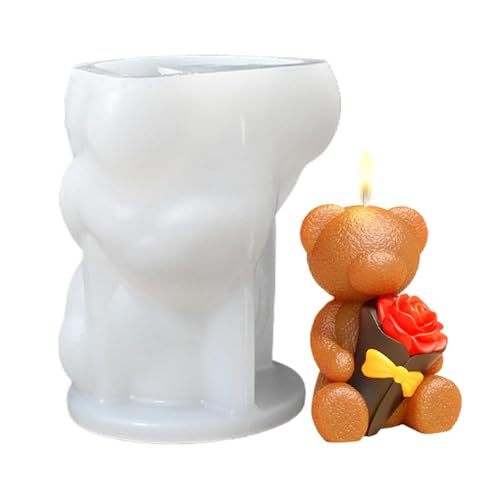 Silikonformen Gießformen Ostern | 3D Bär Osterhasen Silikonform Kerzenform für Fondant, Tortendeko, Schokolade, Seife, Gips, Sojawachs Kerzen, Epoxidharz Handwerk von Salyeeluly